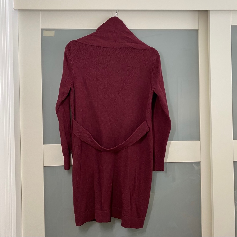 Leith Long Maroon/Red Coatigan Sz XS